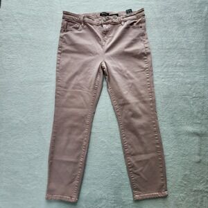 Buffalo Aubrey Ankle Grazer Jeans Womens 14/34 Pastel Pink High Rise Stretch